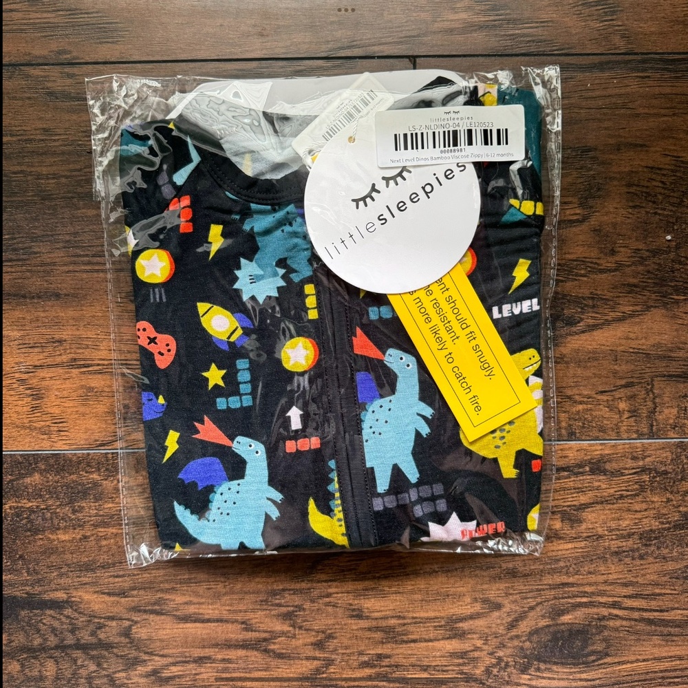 Little Sleepies Next Level Dinos Zippy 6-12 months NIB